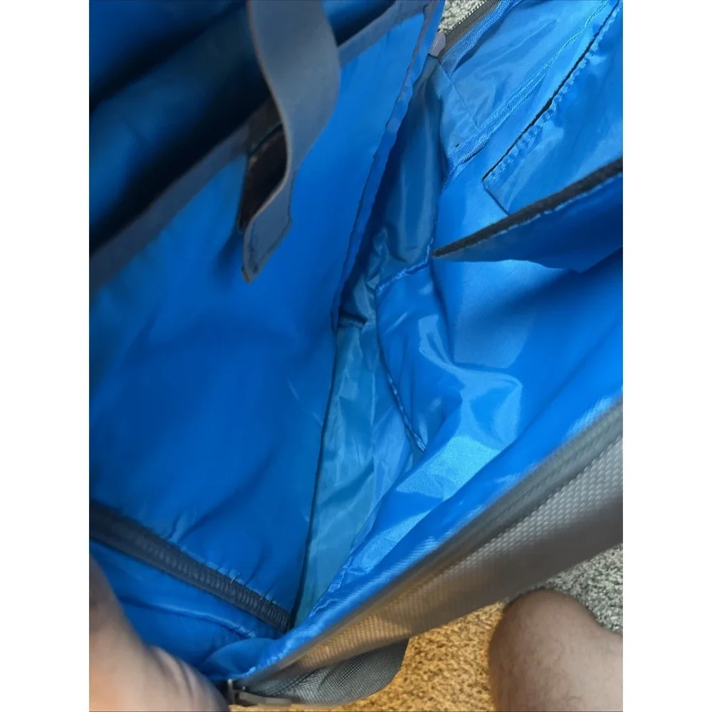 Microsoft Padded Laptop Backpack Strap Multiple Pockets Zip Blue Gray 18
